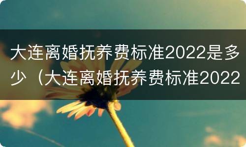 大连离婚抚养费标准2022是多少（大连离婚抚养费标准2022是多少钱）