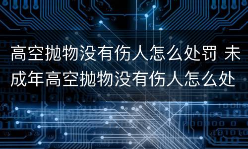 高空抛物没有伤人怎么处罚 未成年高空抛物没有伤人怎么处罚