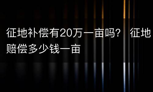 征地补偿有20万一亩吗？ 征地赔偿多少钱一亩