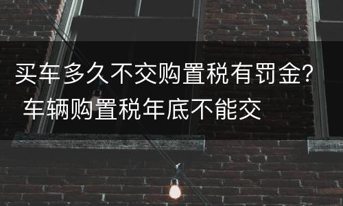 买车多久不交购置税有罚金？ 车辆购置税年底不能交