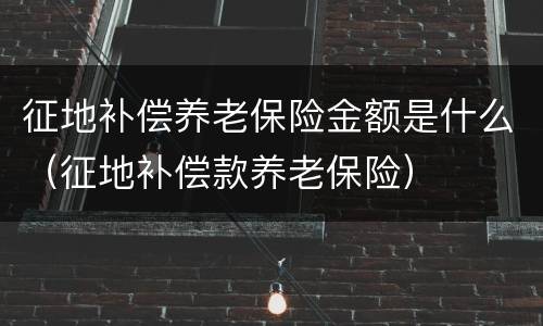 征地补偿养老保险金额是什么（征地补偿款养老保险）