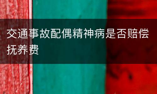 交通事故配偶精神病是否赔偿抚养费