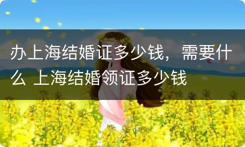 办上海结婚证多少钱，需要什么 上海结婚领证多少钱
