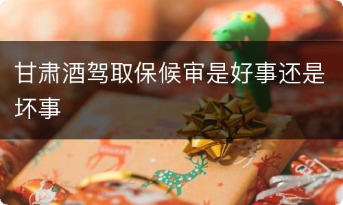 甘肃酒驾取保候审是好事还是坏事