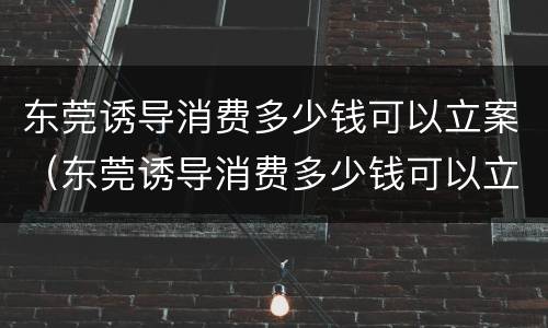 东莞诱导消费多少钱可以立案（东莞诱导消费多少钱可以立案起诉）