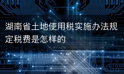 湖南省土地使用税实施办法规定税费是怎样的