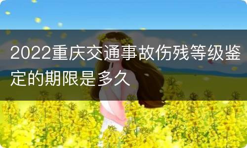 2022重庆交通事故伤残等级鉴定的期限是多久
