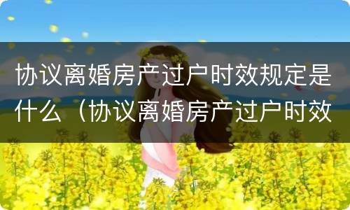 协议离婚房产过户时效规定是什么（协议离婚房产过户时效规定是什么样的）