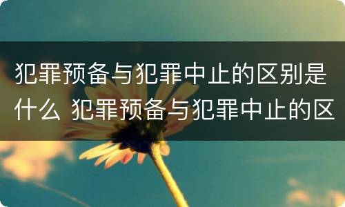 犯罪预备与犯罪中止的区别是什么 犯罪预备与犯罪中止的区别是什么意思
