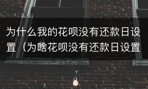 为什么我的花呗没有还款日设置（为啥花呗没有还款日设置）