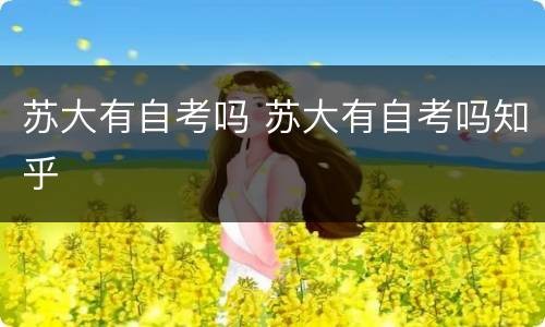 苏大有自考吗 苏大有自考吗知乎