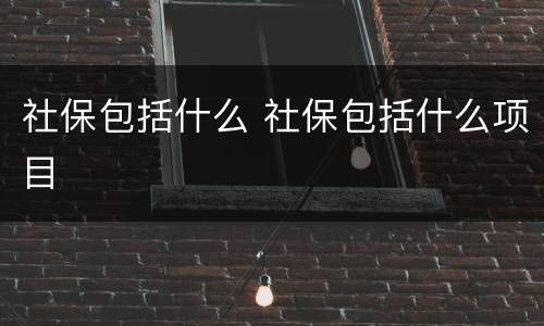 社保包括什么 社保包括什么项目