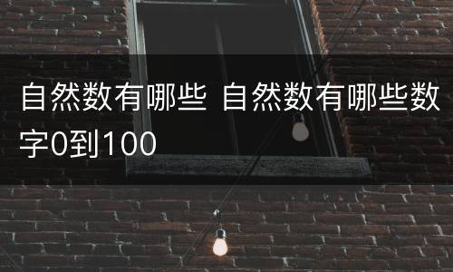 自然数有哪些 自然数有哪些数字0到100
