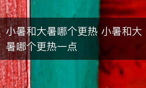 小暑和大暑哪个更热 小暑和大暑哪个更热一点