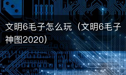 文明6毛子怎么玩（文明6毛子神图2020）
