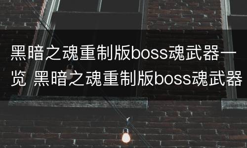 黑暗之魂重制版boss魂武器一览 黑暗之魂重制版boss魂武器推荐